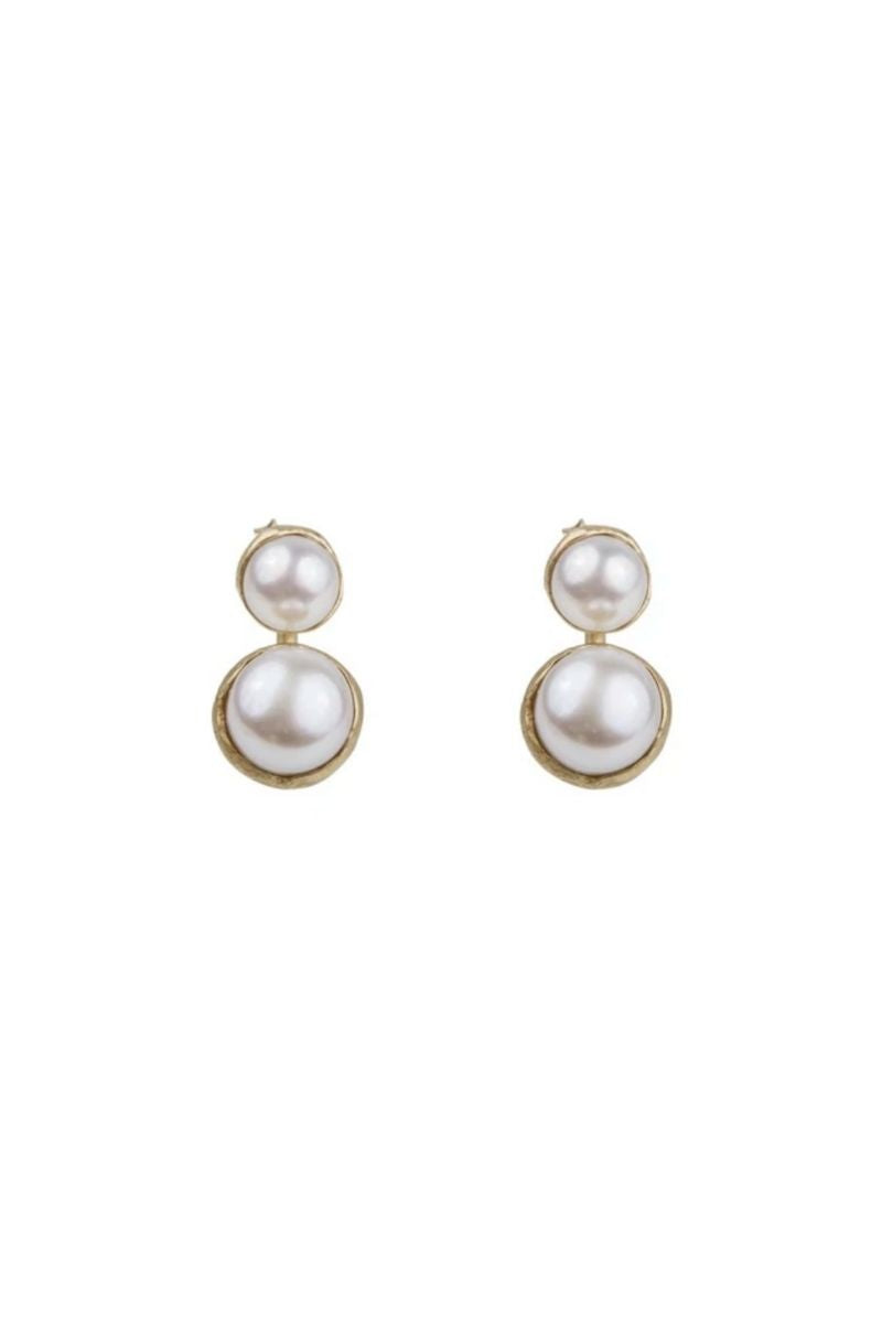 Fairley Jewellery Double Pearl Ear Jackets Gold