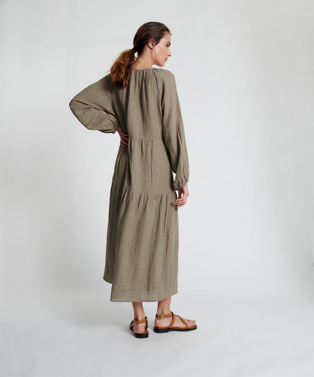 In the Sac Linen Ayra Tiered Dress