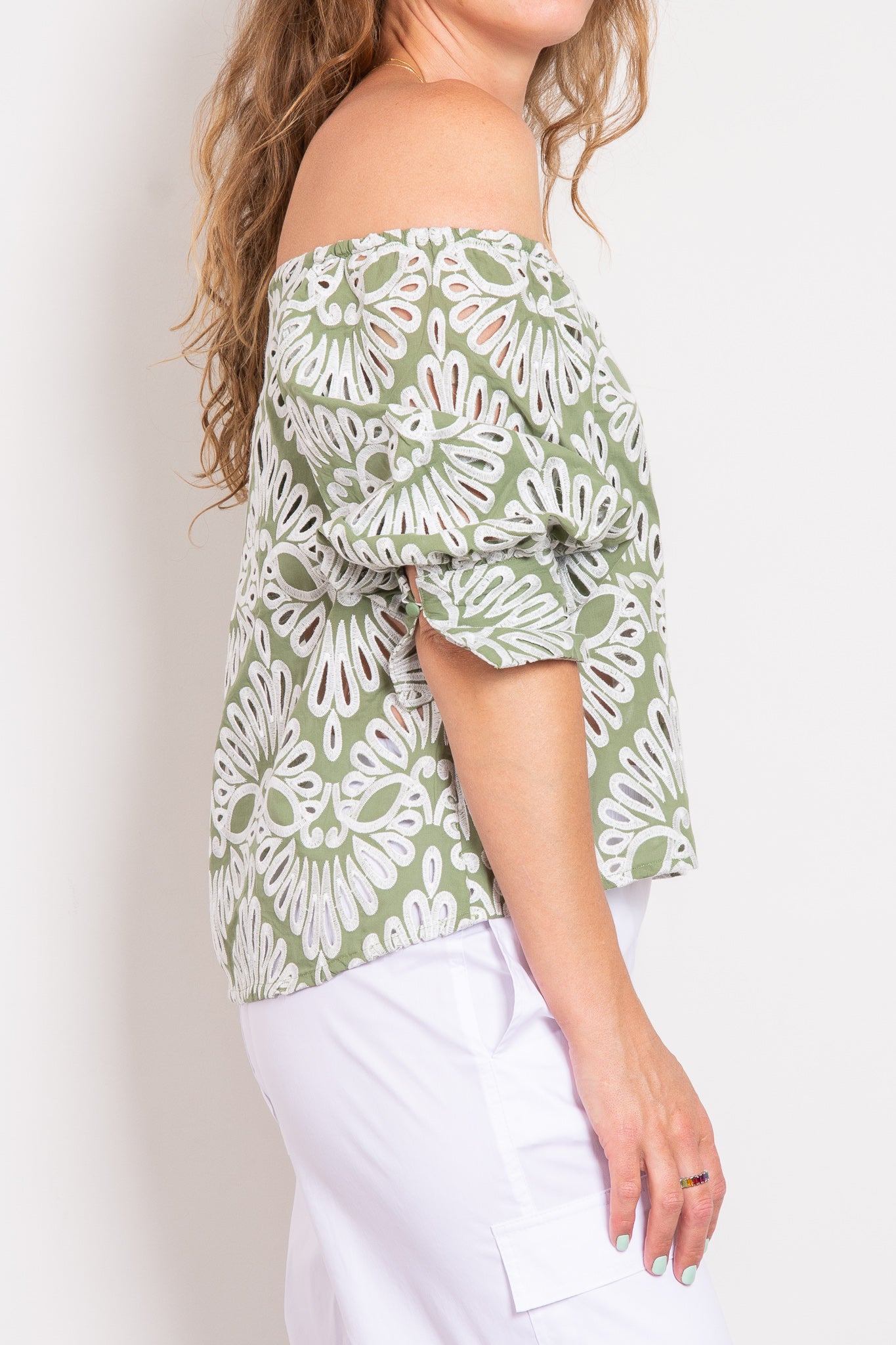 Once Was Awaken Off Shoulder Print Top