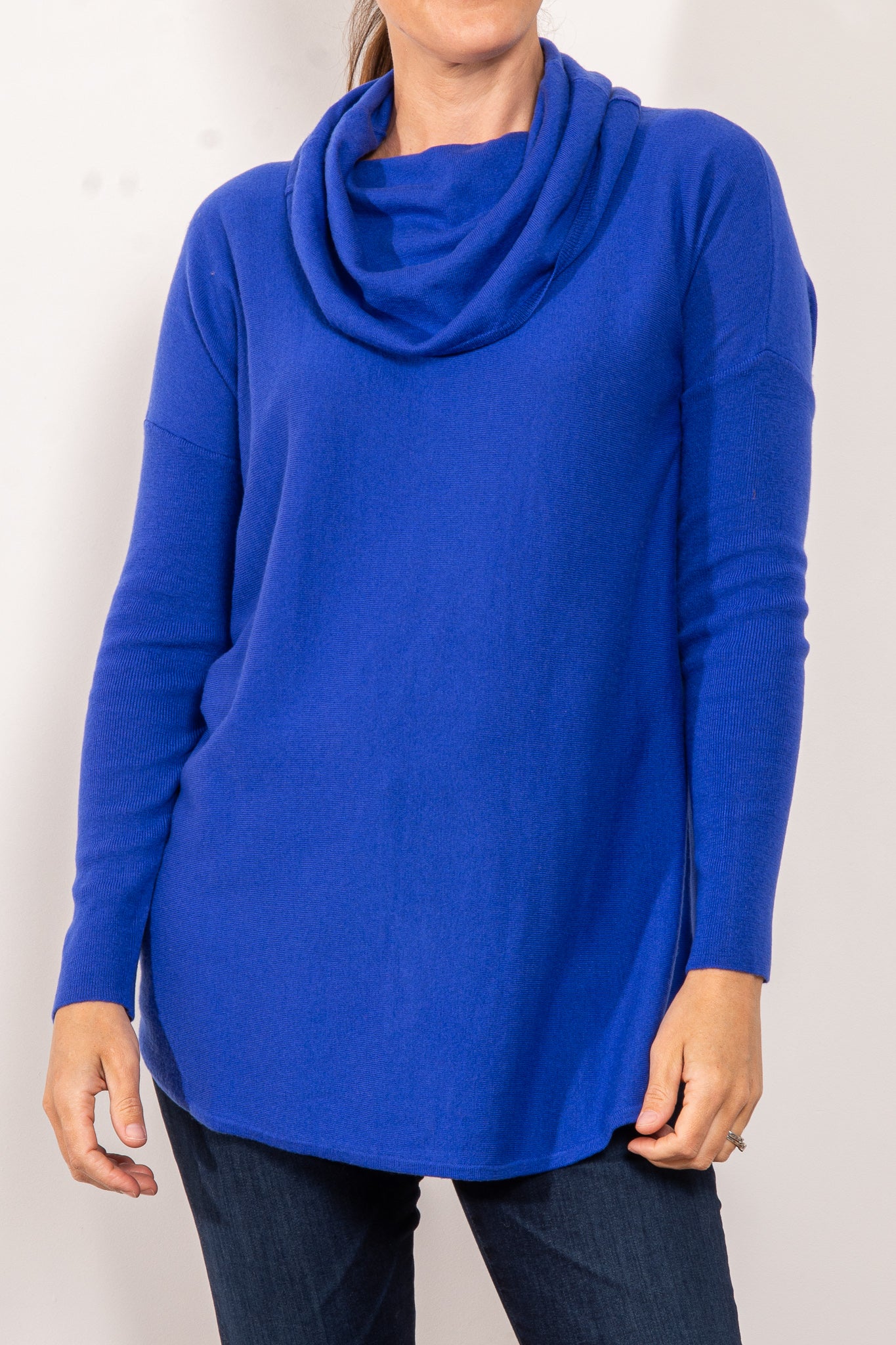 Bridge & Lord Curved Hem Cowl Neck Jumper