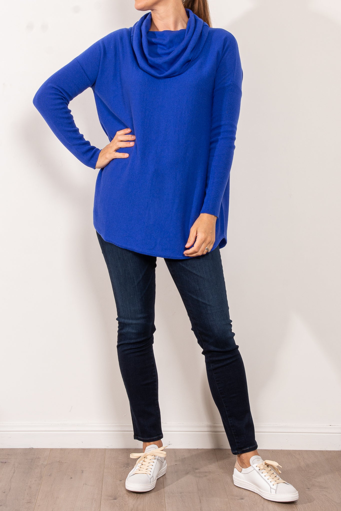 Bridge & Lord Curved Hem Cowl Neck Jumper