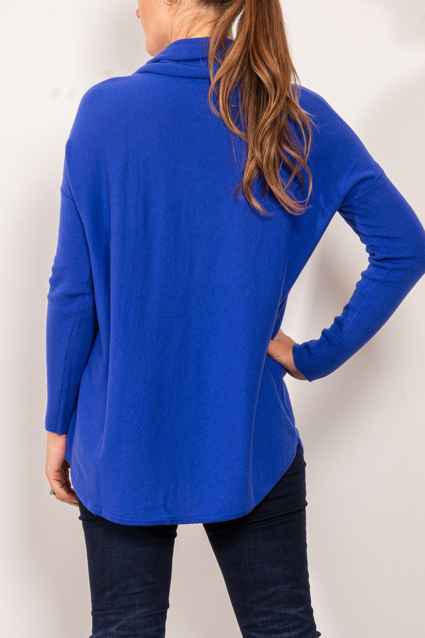 Bridge & Lord Curved Hem Cowl Neck Jumper