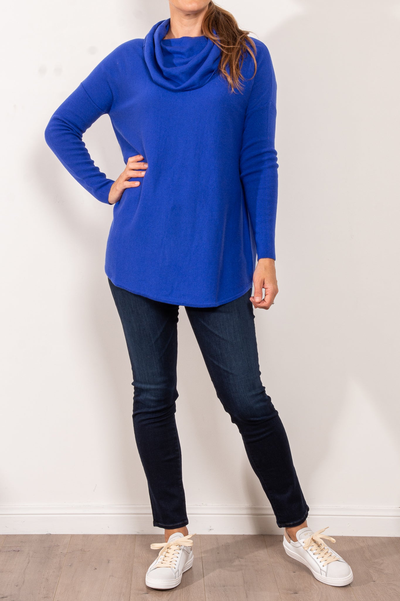 Bridge & Lord Curved Hem Cowl Neck Jumper