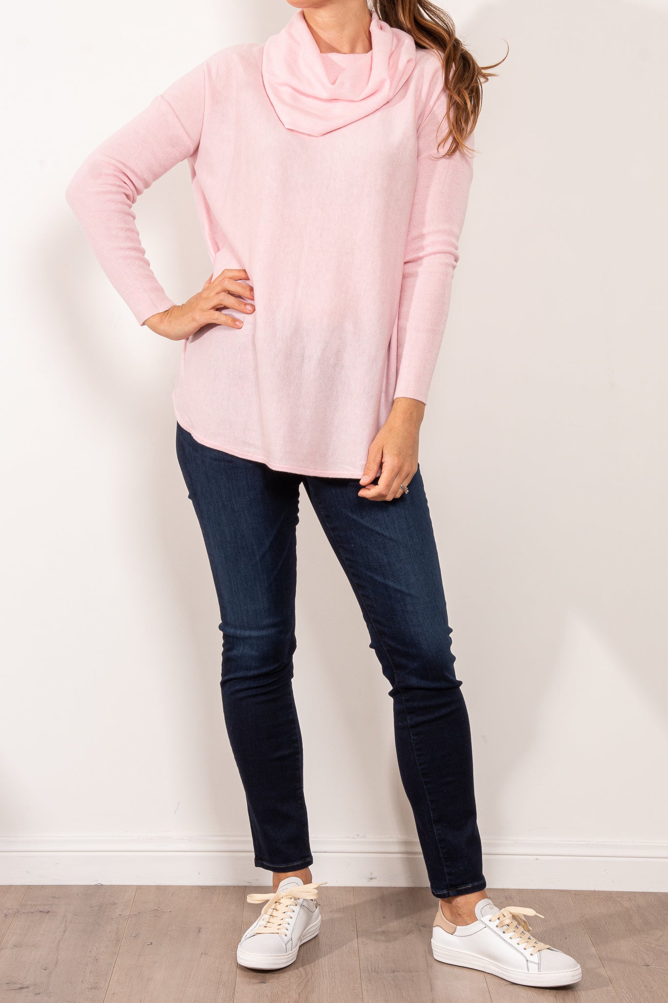 Bridge & Lord Curved Hem Cowl Neck Jumper