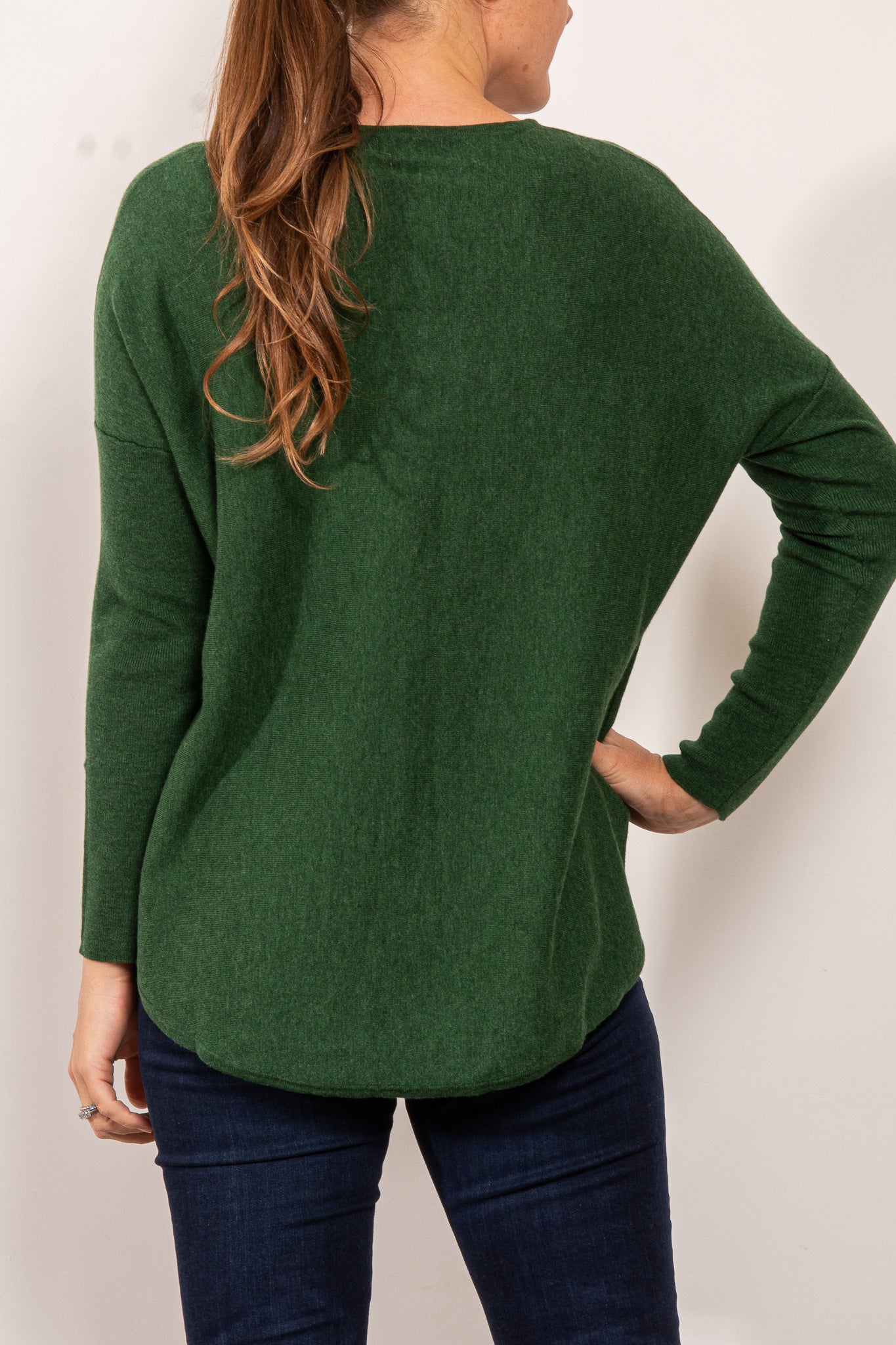 Bridge & Lord Curved Hem V Neck Jumper