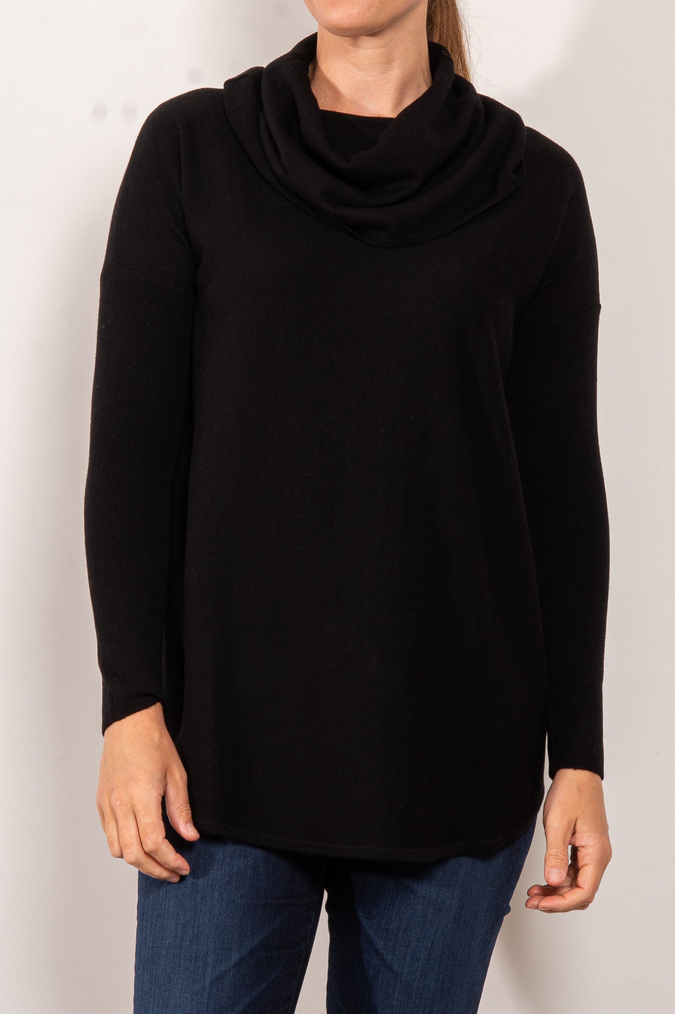 Bridge & Lord Curved Hem Cowl Neck Jumper