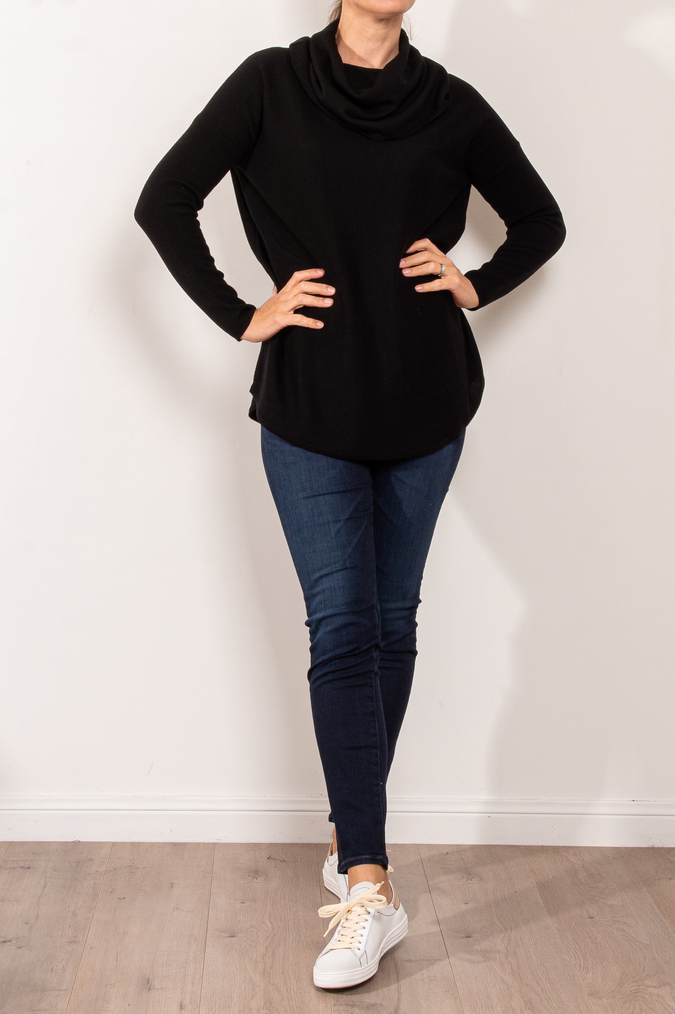 Bridge & Lord Curved Hem Cowl Neck Jumper