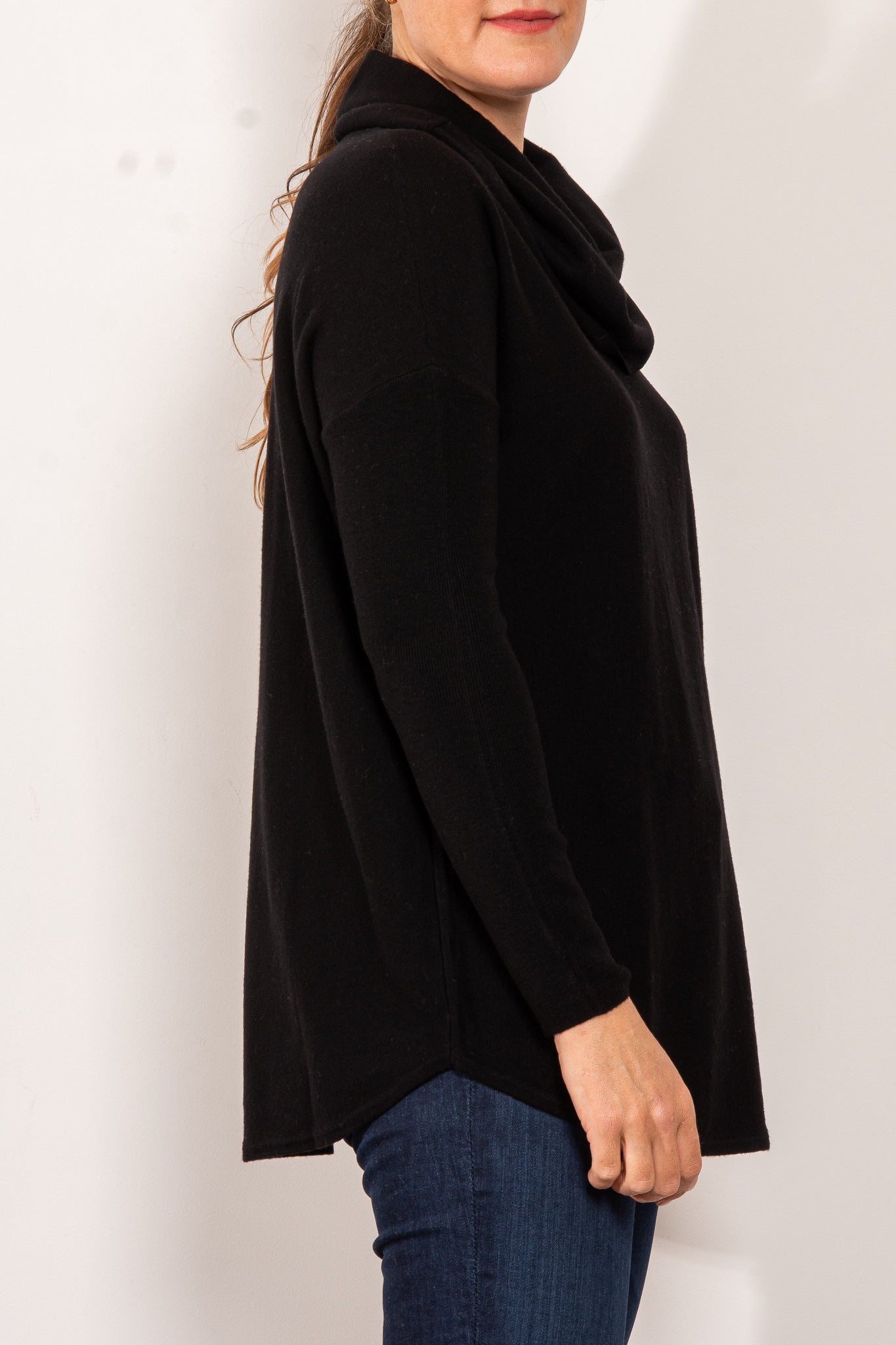 Bridge & Lord Curved Hem Cowl Neck Jumper