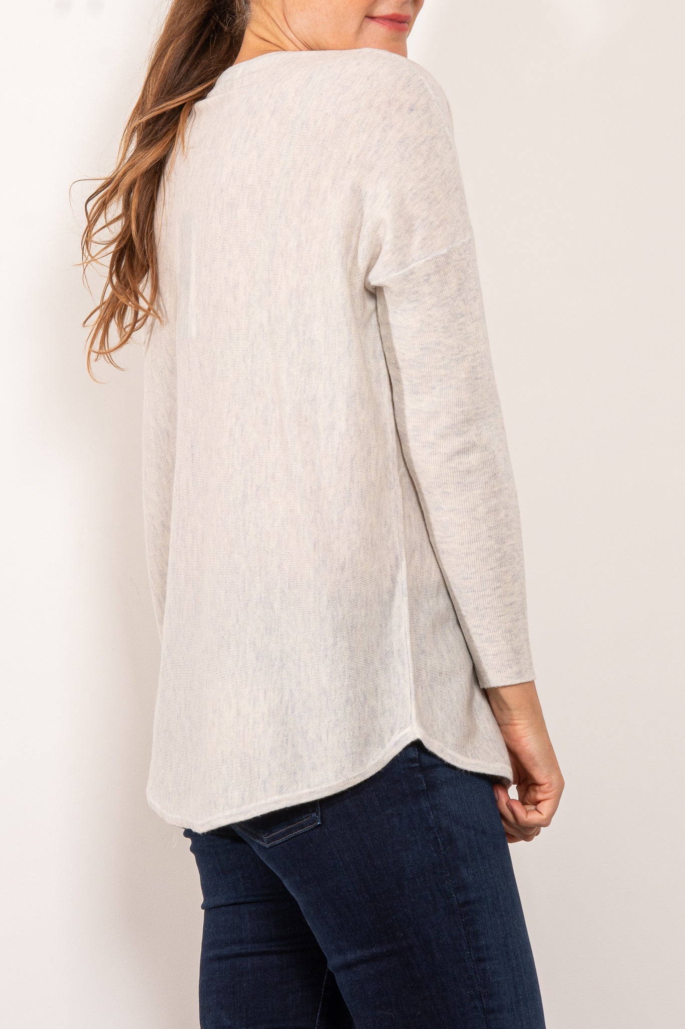 Bridge & Lord Curved Hem V Neck Jumper