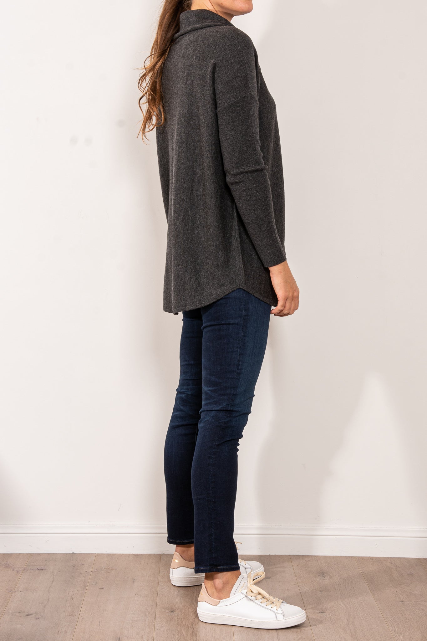 Bridge & Lord Curved Hem Cowl Neck Jumper