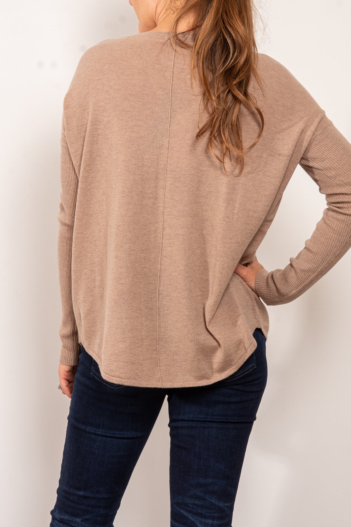 Bridge & Lord Curved Hem Crew Neck Jumper