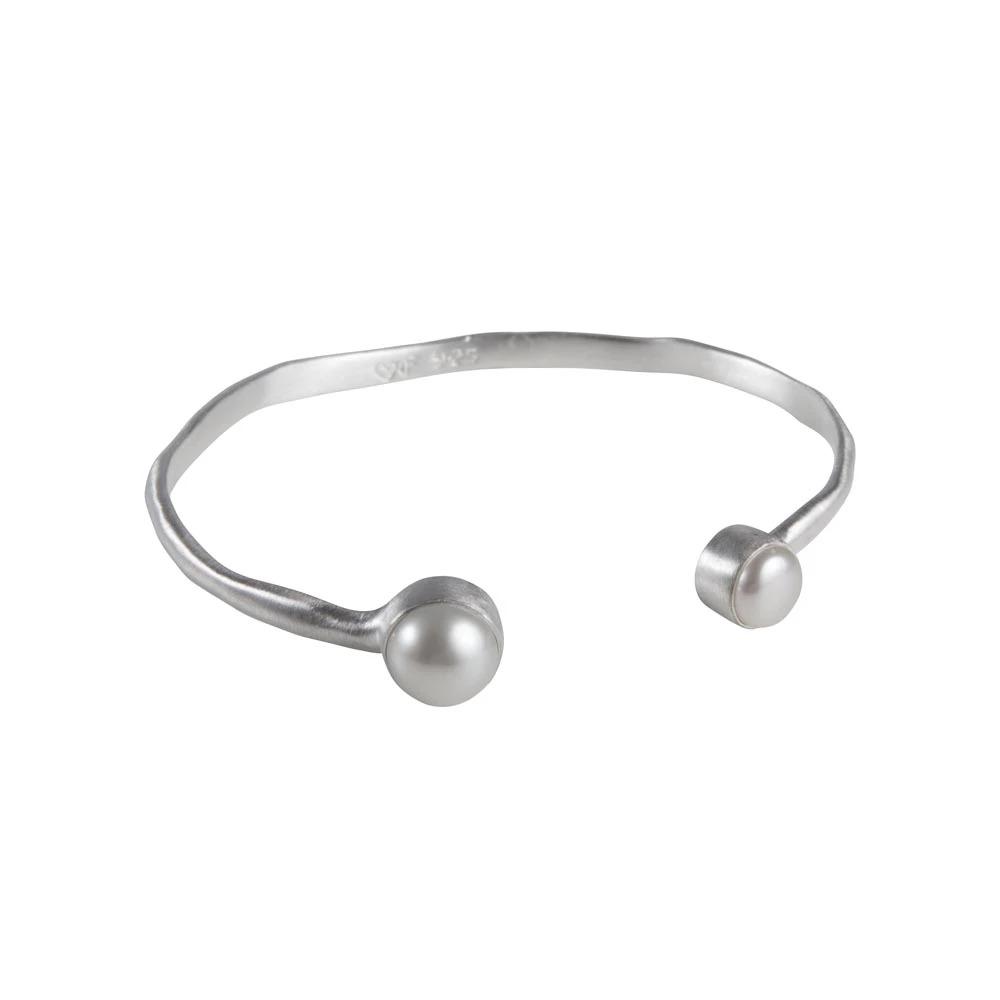 Fairley Double Pearl Cuff Silver