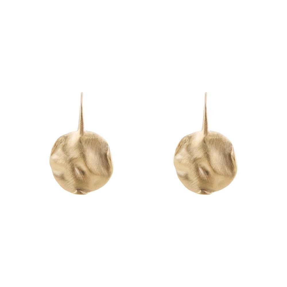 FAIRLEY Alexa Beaten Disc Earrings Gold