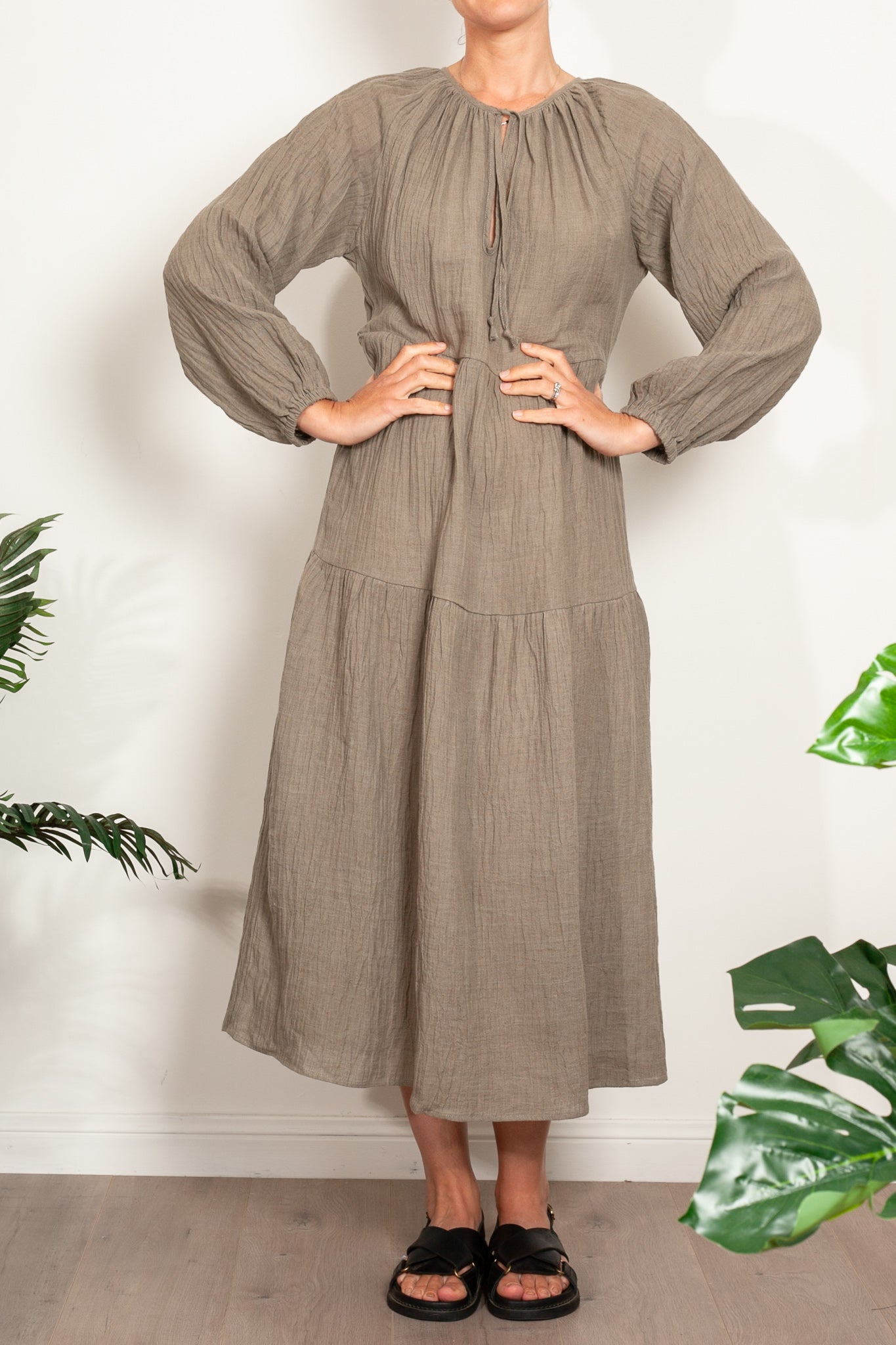 In the Sac Linen Ayra Tiered Dress