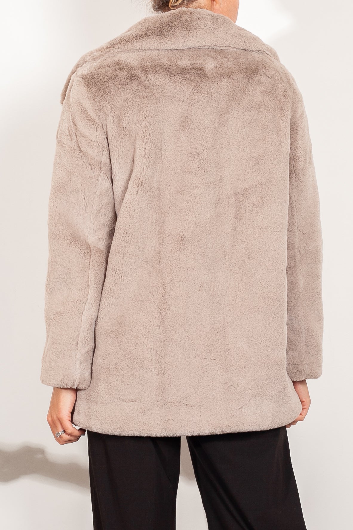 Ena Pelly Minimalist Recycled Faux Fur Jacket