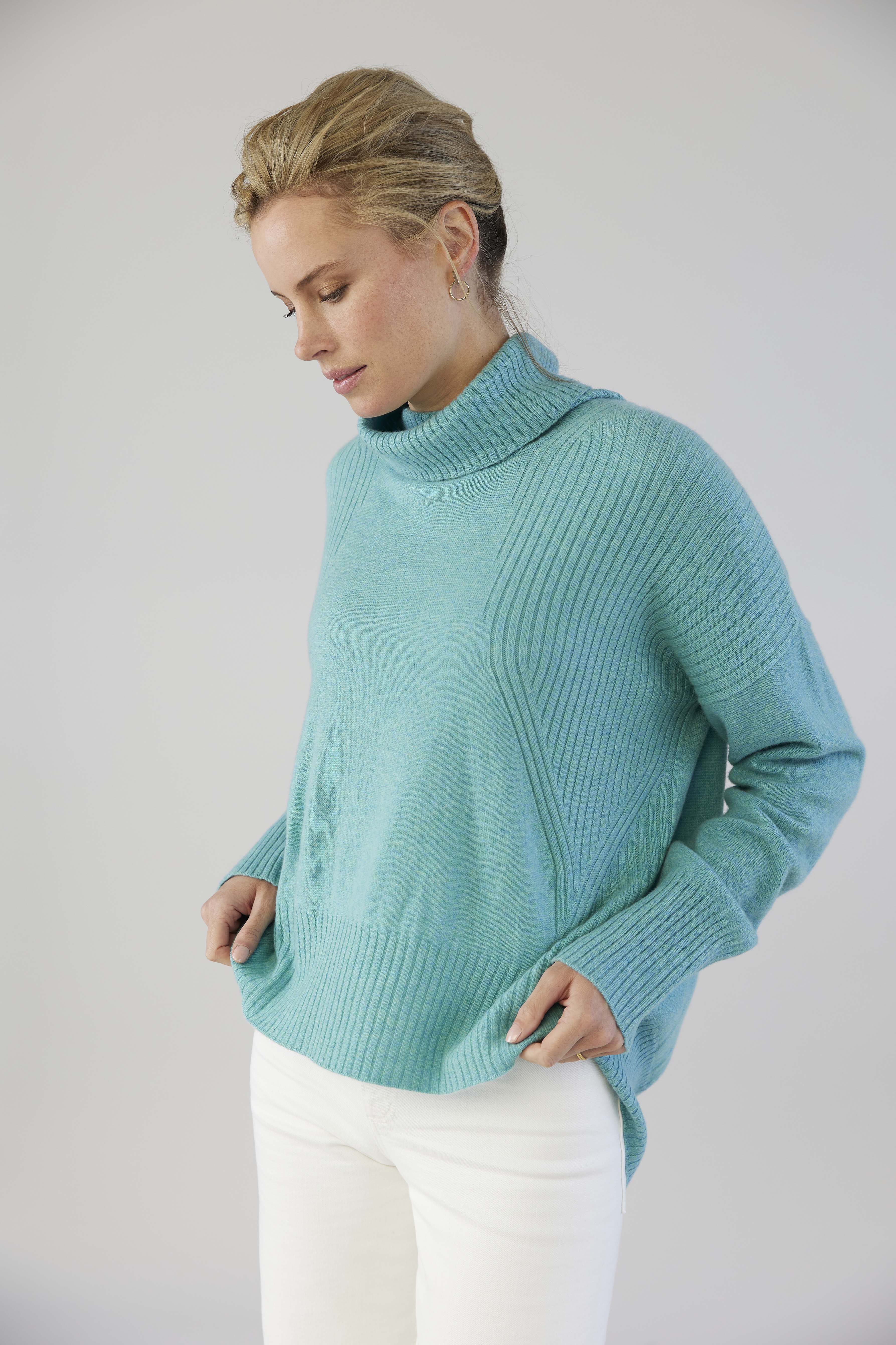 Mia Fratino Ribbed Roll Neck Cashmere