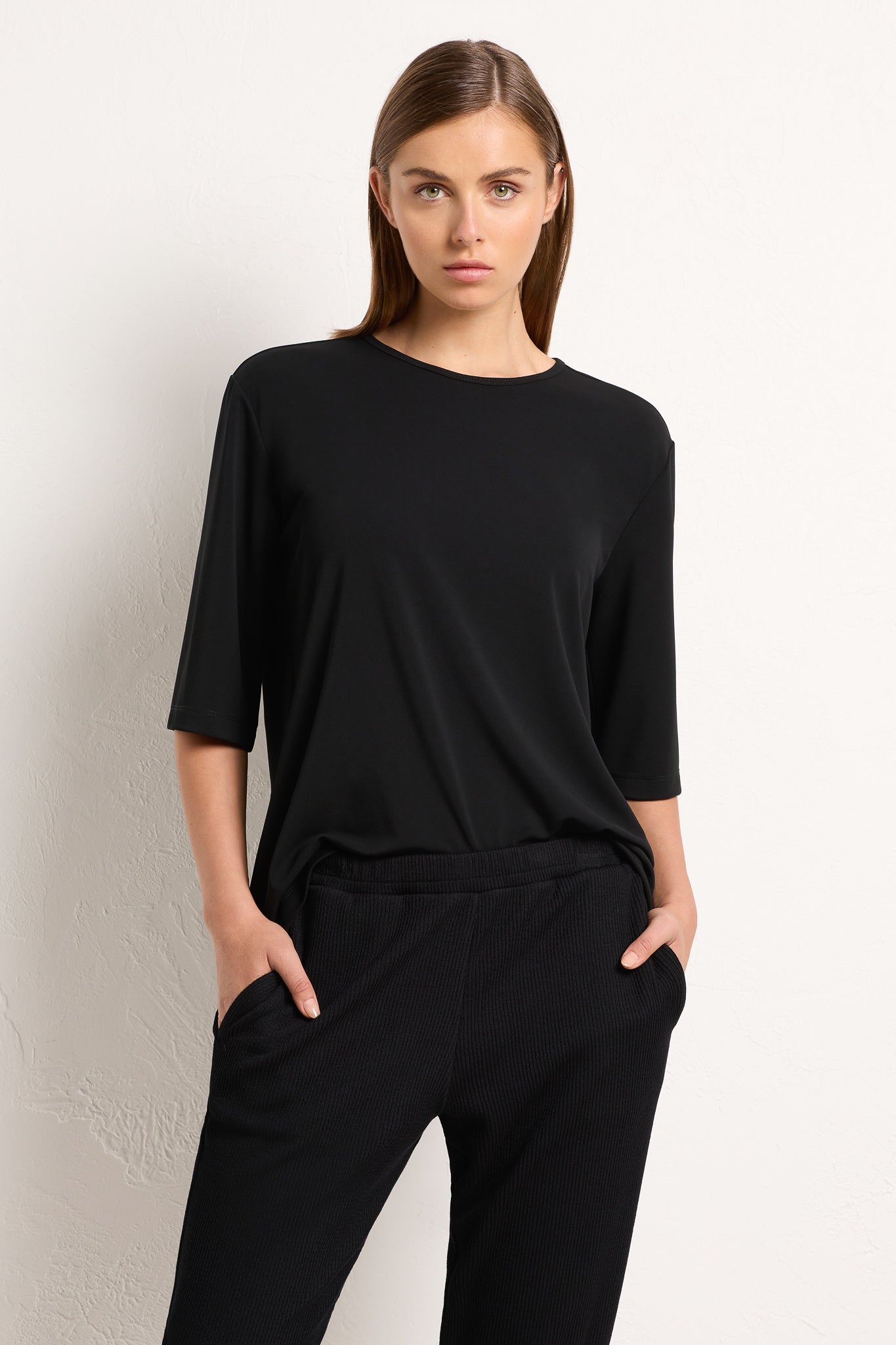 Mela Purdie Stretch Plaza Top Powder Knit