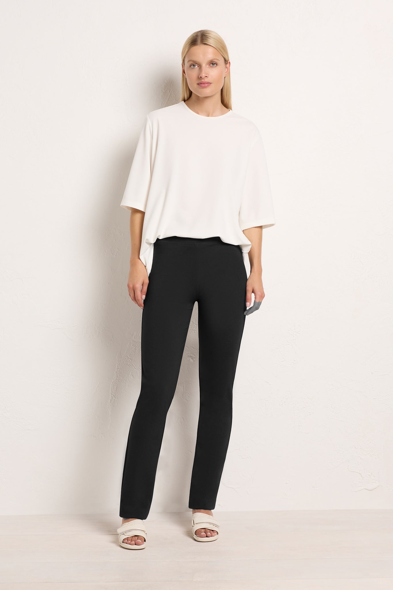 Mela Purdie Stretch Plaza Top Powder Knit