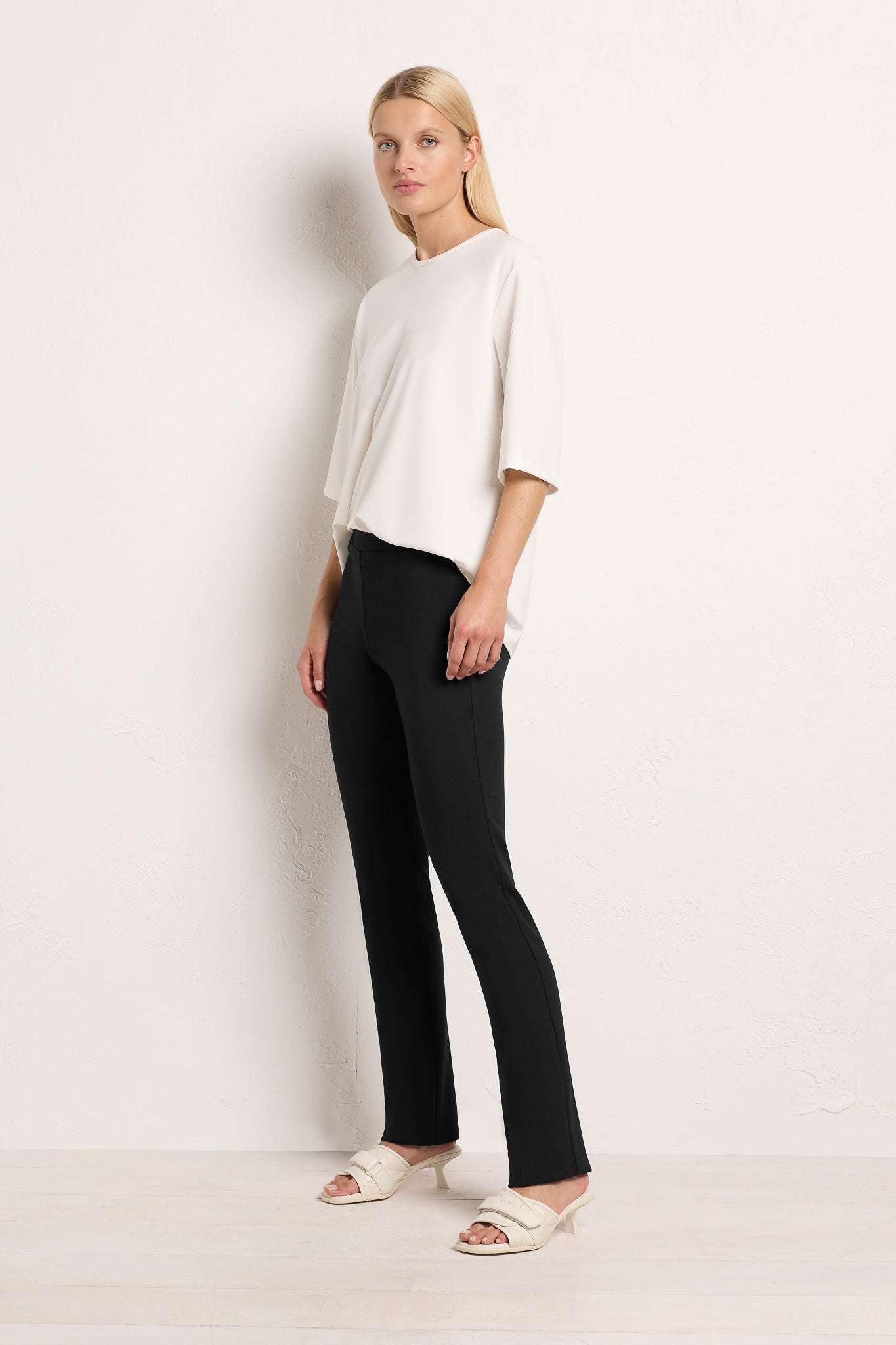 Mela Purdie Stretch Plaza Top Powder Knit