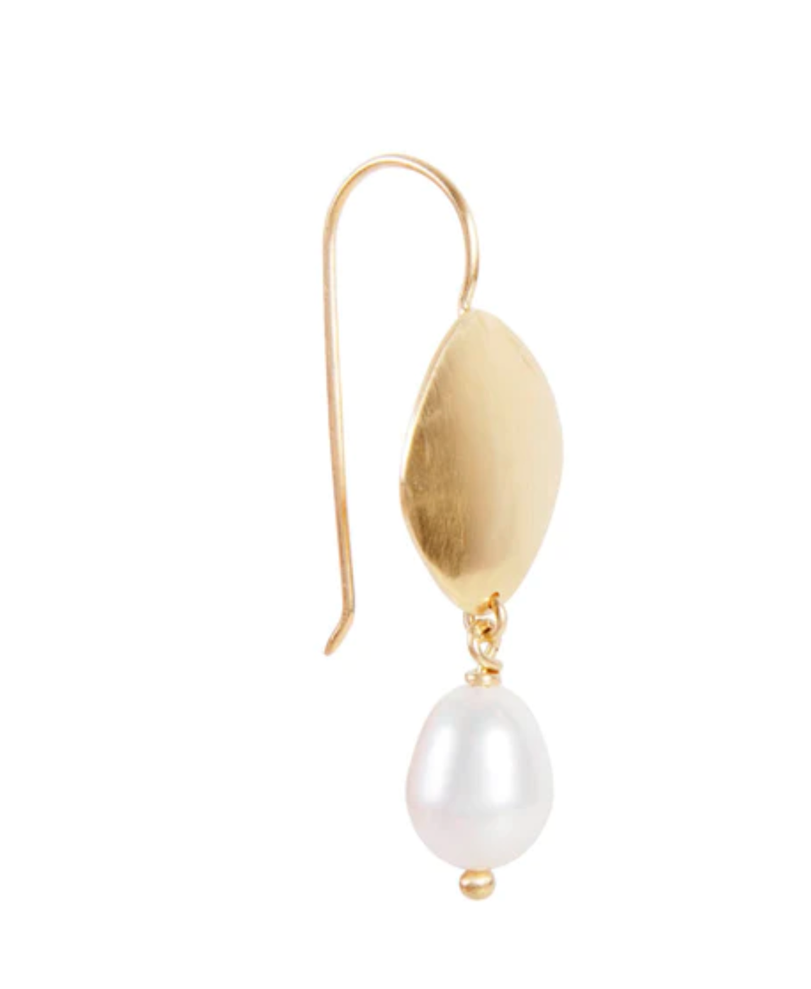 Fairley Pearl Disc Drop Earrings Gold