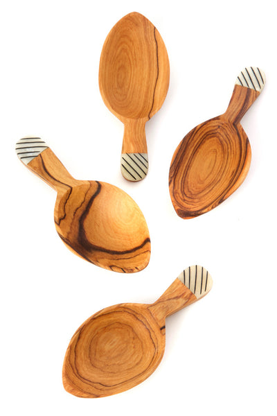 Handmade wooden coffee scoop from natural willow wood - Inspire Uplift