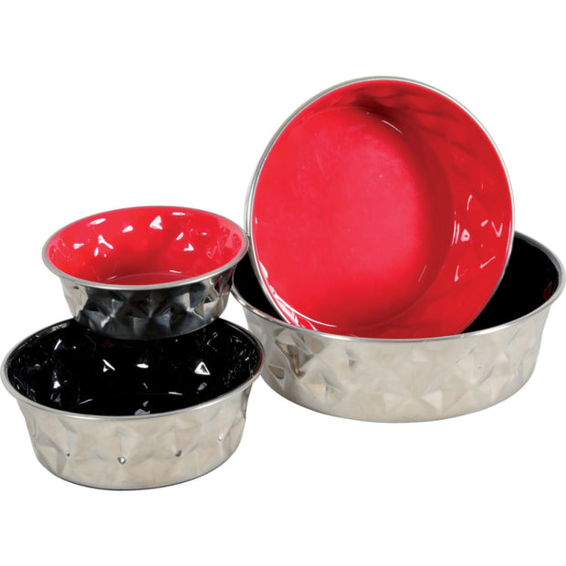 Happypets  Diamonds Stainless Non-Slip Dog Bowls - Black – HappyPets