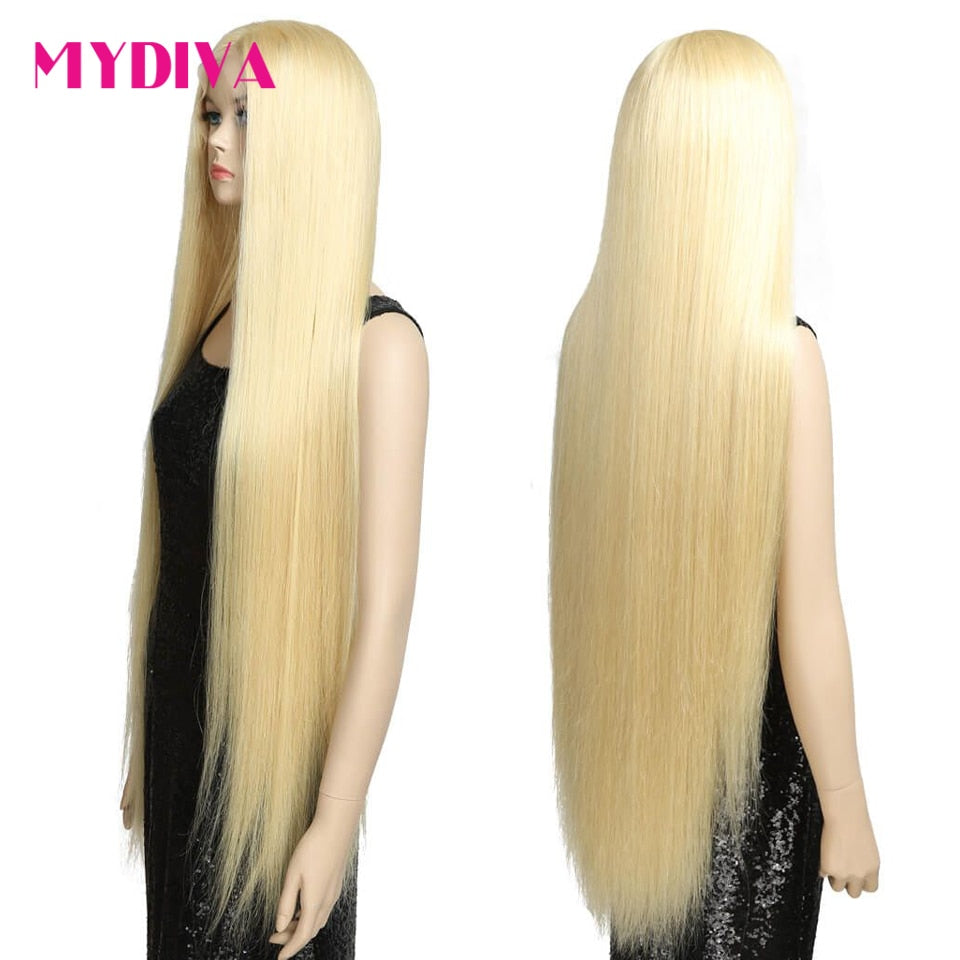 40 inch Long Full Lace Human Hair Wigs Brazilian Honey Blonde – MRD Couture  International