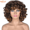 Short Hair Afro Kinky Curly Wigs With Bangs Ombre Glueless