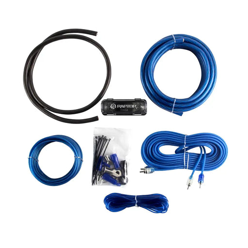 Raptor R2AK4 4 Gauge Complete Amp Kit w/ RCA for Up to 1100W Systems Raptor