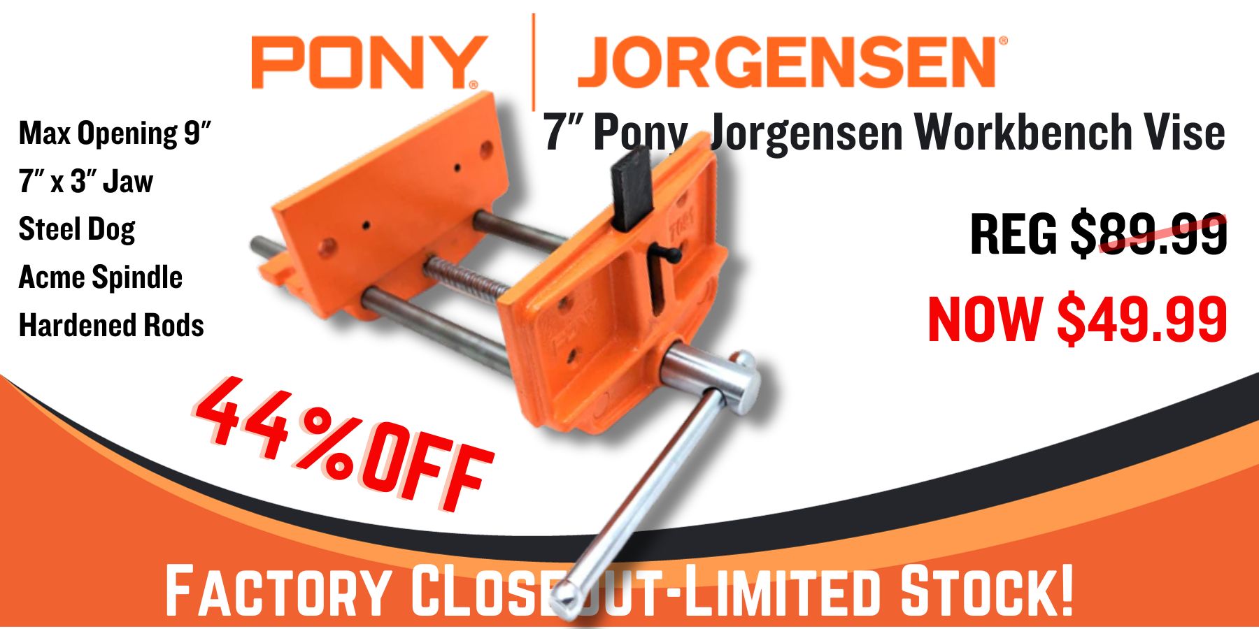 7&quot inch Pony Jorgensen Wokbench Vise 44% Off