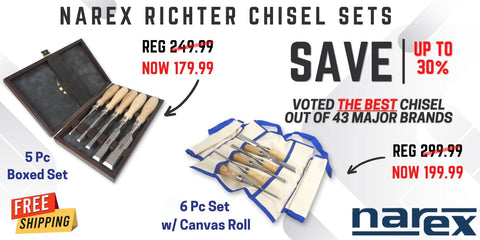 Narex 5 Piece Richter Extra Bevel Edge Chisel Set (1/4, 3/8, 1/2, 3 —  Taylor Toolworks