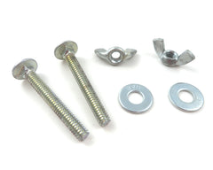 Hardware Kit for Scraper Vise with 2 2" long 1/4-20 carriage bolts, 2 1/4" washers and 1/4-20 wingnuts