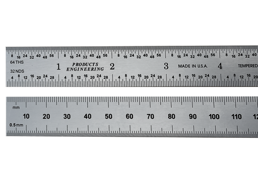  Shinwa H101-E 600 mm Rigid Zero Glare Metric Machinist  Ruler/Rule Scale .5 mm & mm : Tools & Home Improvement