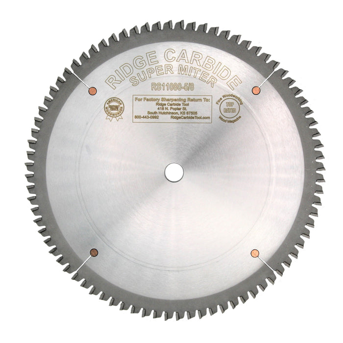 Ridge Carbide 10" 80 Tooth Miter Saw Blade .115" Thin Kerf 4 Alt — Taylor Toolworks