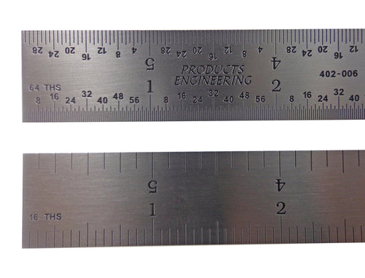 Igaging Machinist Ruler 6 150 mm Metric SAE E/M Stainless 1/32 1/64th mm,  .5mm