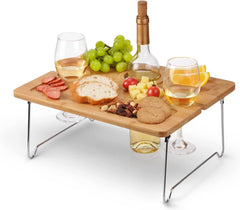wine picnic table for romantic evening for anniversary or valentines day