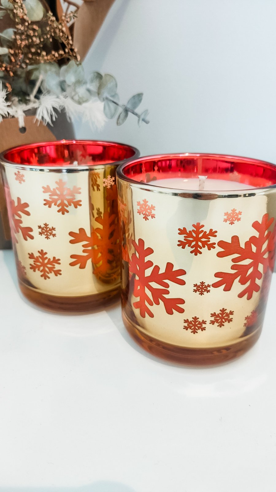 Xmas Candle Bundle Small Vogue 2 | RED & GOLD SNOWFLAKE