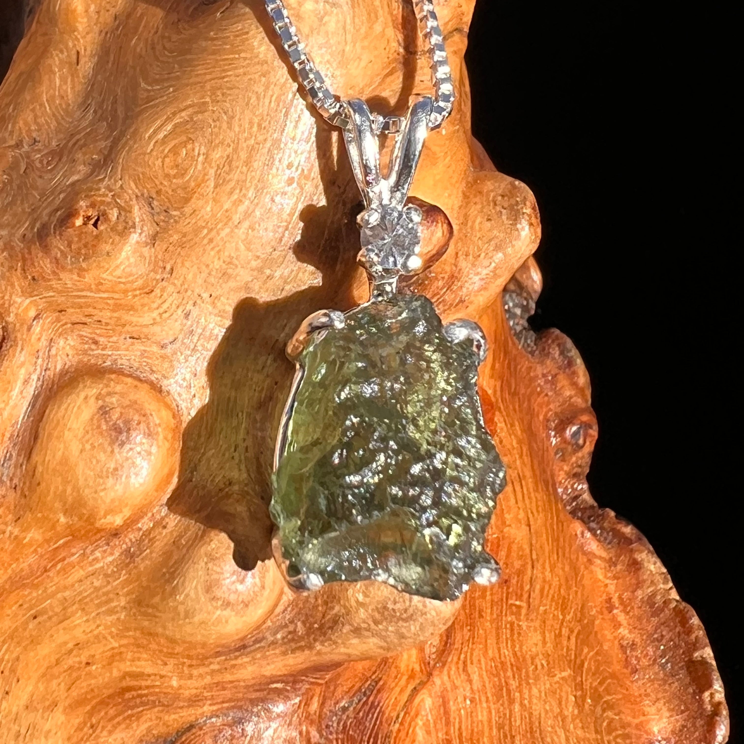 Natural Moldavite Tektite Pendant Necklace – Cantik