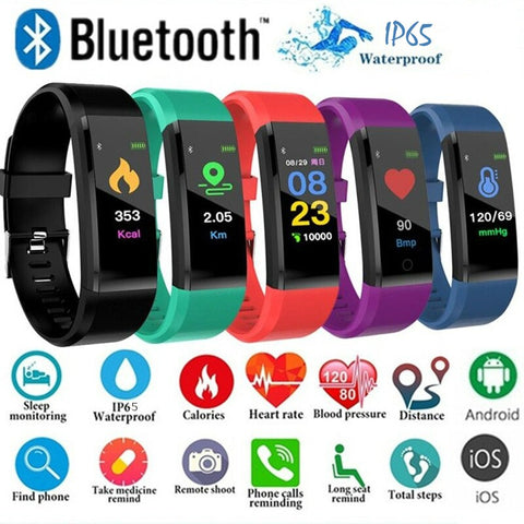 Montre Intelligente Connecfit 115 IP65 Bluetooth Fréquence Cardiaque Tracker Fitness 10 Fonctions