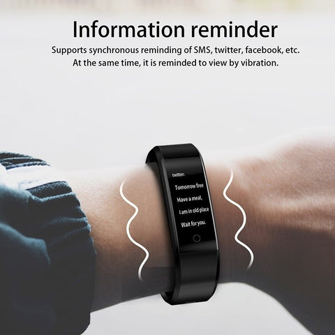 Montre Intelligente Connecfit 115 IP65 Bluetooth Fréquence Cardiaque Tracker Fitness 10 Fonctions