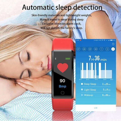 Montre Intelligente Connecfit 115 IP65 Bluetooth Fréquence Cardiaque Tracker Fitness 10 Fonctions