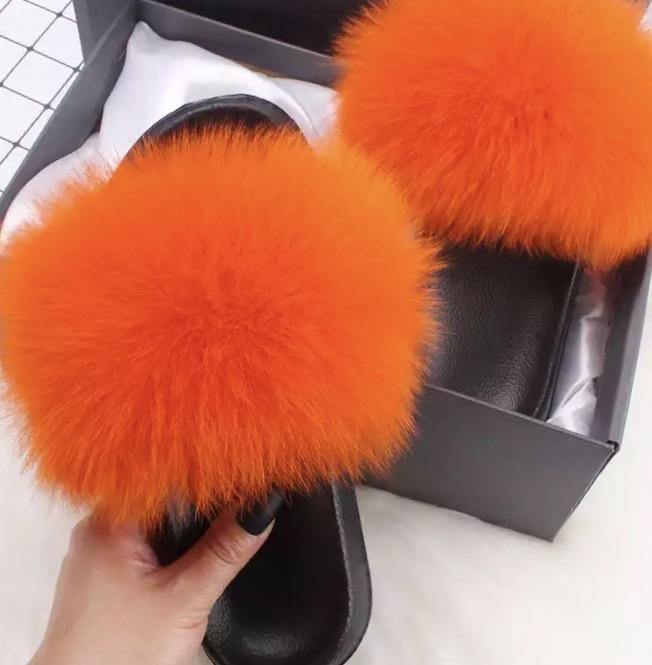 orange fluffy slides