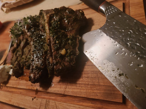 Medium Grassfed Ribeye Marinated in Braga Farms Pesto