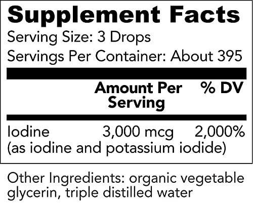 Organic Lugol's Iodine, Iodine and Potassium Iodide 2% Solution 3000 m