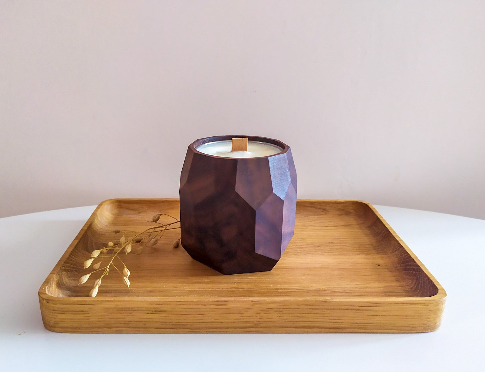 DIY Soy Candle In a Wooden Pot