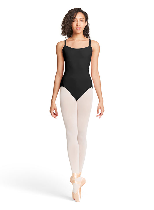 31633-Angie Camisole Leotard With Cross Strap Open Back-37-BLACK