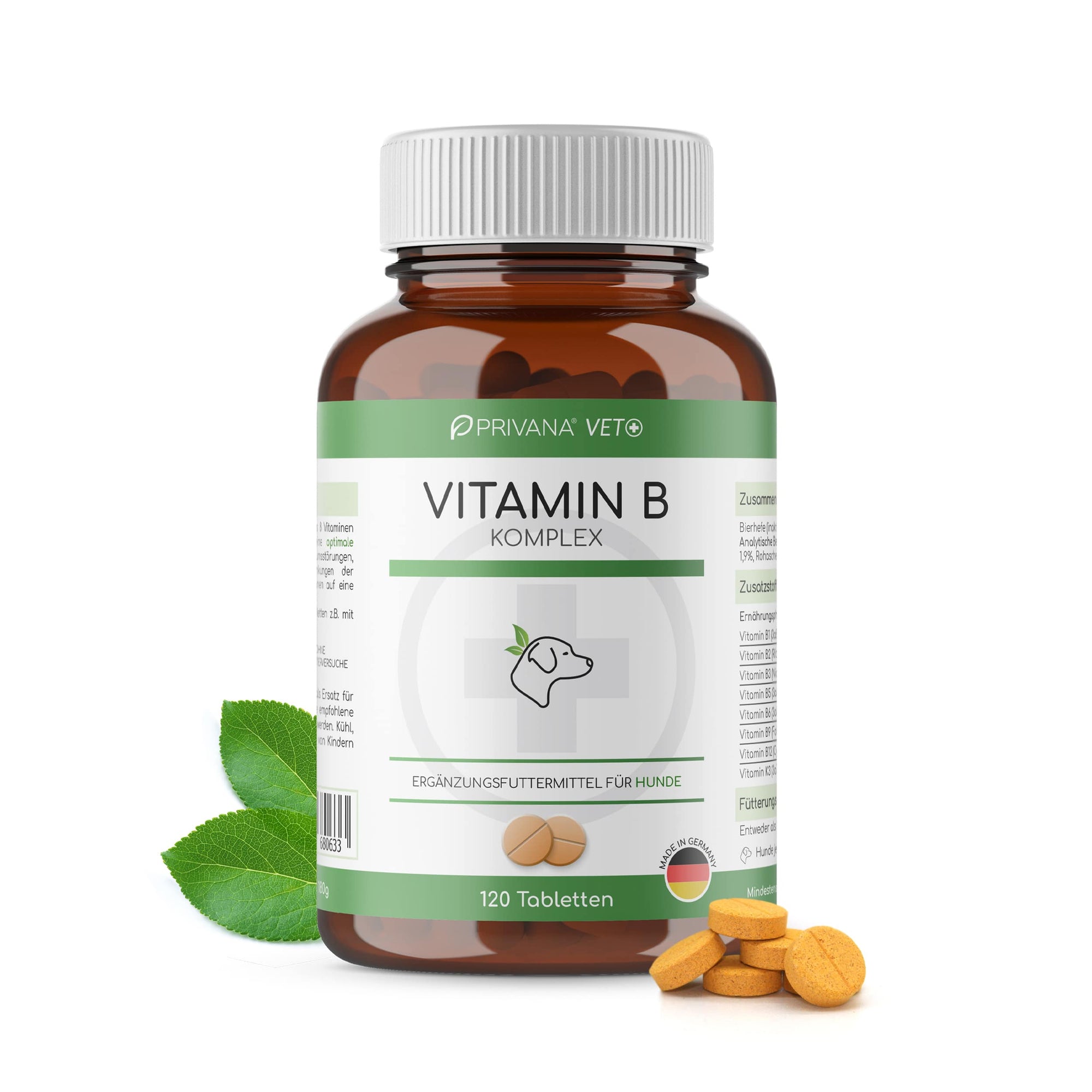 person websted Markeret Vitamin B Komplex für Hunde 120 Tabletten (60g) – PRIVANA