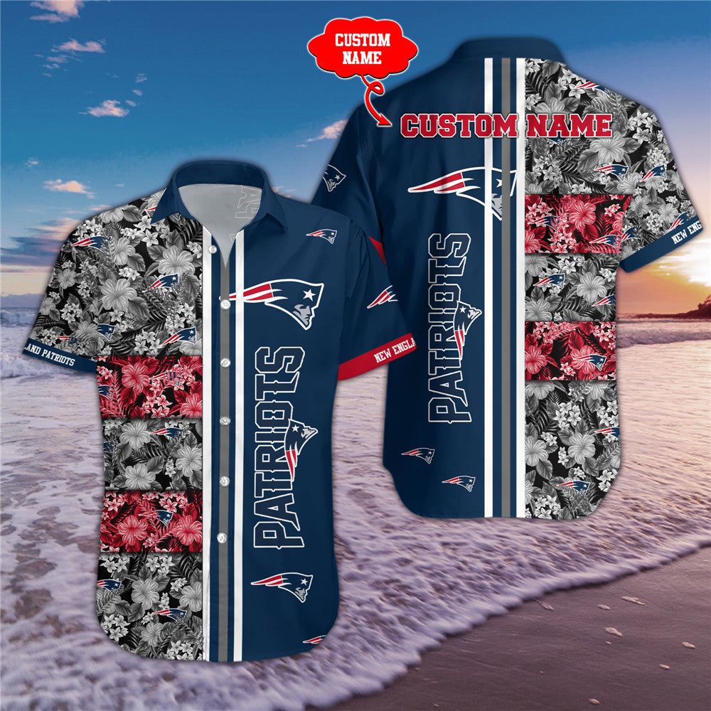 New England Patriots Floral Summer Shirt