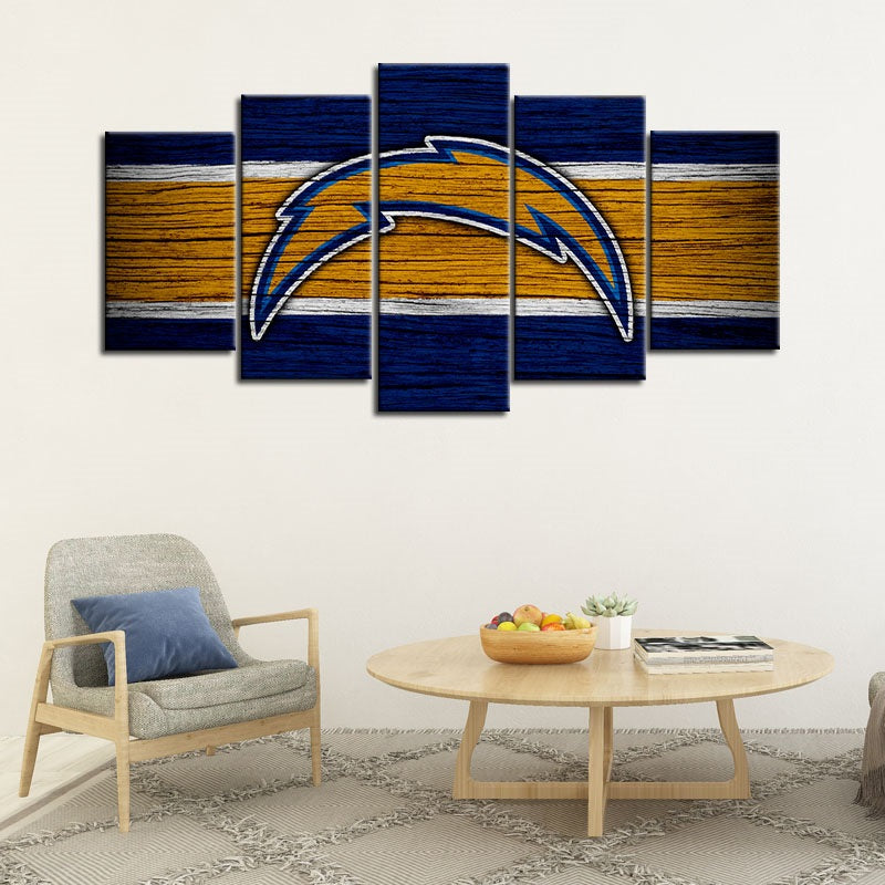 Los Angeles Chargers Wooden Look Wall Canvas