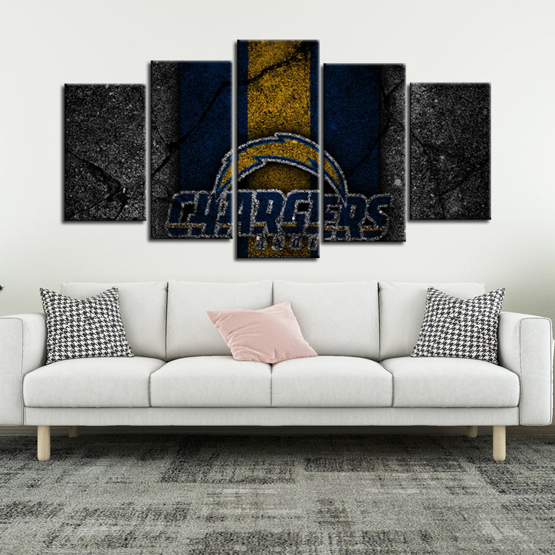 Los Angeles Chargers Rock Style Wall Canvas